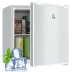 HOMCOM Compact Upright Freezer, 1.1 Cubic Feet Mini Freezer with Reversible Door, 2 Shelves, Adjustable Temperature for Home Office, Apartment, Dormitory, White
