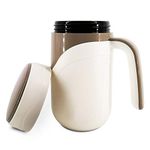 Klaraber Ceramic Travel Mug 12oz, 350ml Ceramic Liner Insulated Mug with Leak Proof Lid and Handle, Perfect for Coffee or Tea, Suitable for Using at Home, Office or School(White)