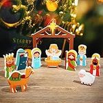 Spiareal 11 Pcs Christmas Wooden Sc