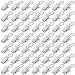 YIXISI 50 PCS Stainless Steel Curtain Clips Metal Hanging Hooks, Curtain Clips with Hooks, Curtain Hangers Clips, Light Hangers Wire Holders, for Bedroom, Bathroom, Home Decoration, Silver