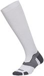 2XU Vectr Full Length Sock, White/Grey, X-Large