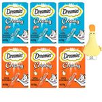 Dreamies Creamy Cat Treats with Chicken and Salmon, 24x 10g Sachets Plus 1x Tadpole Pets Catnip Toy