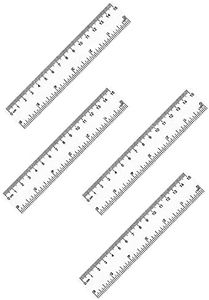 4 Pack 6 Inch Straight Rulers,Clear Plastic Ruler, Centimeter and inch Ruler Suitable for Student School and Office Study Drawing Measuring Standard