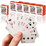 VOVCIG Mini Playing Cards Pack of 10 Decks Poker Cards Poker Game Cards for Men Women Travel Kits Party Decoration Idea (Red Peach A)