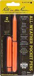 Rite in the Rain All-Weather EDC Pen, Orange POKKA 2-Pack, Black 0.9mm Ink, Fine Point (No. OR92)