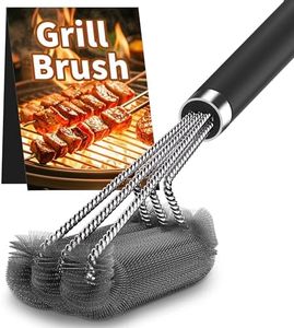 KEXMY PePeng 17" Triangle Metal BBQ Grill Cleaning Brush, Heavy Duty 3-Branch Stainless Steel Barbecue Bristles Cleaner for Easier and Effective Clean