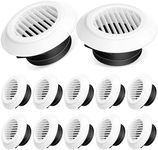 VIHOSE 12 Pcs Vent Covers 4 Inch ABS Adjustable Soffit Vent with Built in Fly Screen Mesh Round Ceiling Diffuser for Living Room, Closet, Bathroom, Kitchen, Ventilation Use (White)