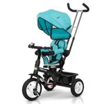 Baybee Mario 3 in 1 Baby Tricycle for Kids | Smart Tricycle with Parental Push Handle, 360° Rotatable Seat & Canopy | Kids Cycle Trikes | Baby Cycle for Kid 1.5 to 5 Years (Lite Blue)