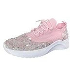 Womens Trainers Basketball Shoes Waterproof Shoes Slip On Sneakers Work Shoes Platform Sneakers Comfortable Travel Shoes, Pink, 8.5