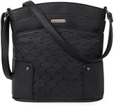 CLUCI Crossbody Bags for Women Leather Purse Travel Vacation Triple Pockets Vintage Handbags Shoulder Bags Black Pattern