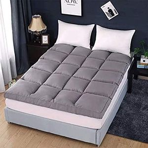RRC Cotton Super Soft 700 GSM Hollow Fiber Filled Mattress Padding/Topper for Comfortable Sleep, 4 Corner Elastic Band King Size 72X78(in) 6X6.5(Feet) Mattress Topper (Grey)