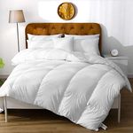 Oaken-Cat Ultra-Soft Egyptian Cotton Goose Down Comforter King - All Season 750 Fill-Power European Goose Down Feather Comforter Duvet Insert (106x90, White)