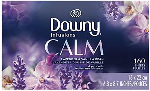 Downy Infusions Fabric Softener Dryer Sheets, Calm, lavender & Vanilla bean 160 count