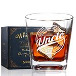 Onebttl Uncle Gifts Whiskey Glass, Old Fashioned Glass Best Gifts for Christmas/Birthday - Man Myth Bad Influence