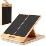 StrongTek 13” Wide Portable Wooden Slant Board, 5-Level Incline (15°-35°), Lower Grip Handle, Beginner & Rehab Friendly, Non-Slip Surface for Calf Stretching, Squats, Physical Therapy