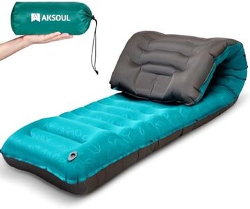 AKSOUL Camping Sleeping Pad Mattress: Ultra Thick Self Inflatable Sleep Mat - Extra Wide Lightweight Thickness Large Air Mats - Matelas de Couchage Autogonflant - Compact Pads for Camping Hiking