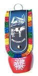 VIBGYOR Switzerland Cow Image Embellished with Multicolor Thread and Leather Style Bell Key Chain ,