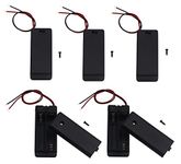 LAMPVPATH 5Pcs 2 AAA Battery Holder with Switch, 2X 1.5V AAA Battery Holder Case with Wire Leads and ON/Off Switch(5 Pack)