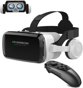 3D VR Headset Compatible for iPhone 15 16 pro Max Mini X R 11 12 Samsung 4.7-6.7" Android Cellphone, Virtual Reality VR Glasses for Movies & Video Games IMAX with Remote Controller