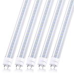 JOMITOP T8 LED Light Bulb 4FT, Ballast Bypass Required, 3360 Lumens, 2pin G13 End Cold White 6000K, Replace 80W Fluorescent Light,Cold White 6000K, Dual-End Powered Clear Cover AC 85-277V 25Pack