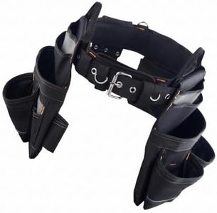 Professional Tool Belt with Suspenders, Heavy Duty Construction Tool Pouch, Carpenter Tool Rig with 39 Pockets, Adjustab