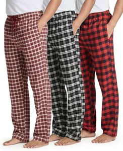 Real Essentials 3 Pack Mens Big & Tall King Size Pajama Pants Cotton Soft Pajamas Men Flannel Bottoms Fleece Buffalo Plaid Pj Lounge Pants Sleepwear Pijamas Hombres Woven - Set 7, 3X