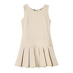 BIENZOE Girl's Stretchy Pleated Hem School Uniforms Jumper Khaki 8