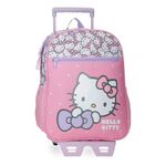 Hello Kitty My Favourite Bow Backpack with Trolley Pink 27x33x11cm Polyester 9.8L, Pink, Backpack with Trolley