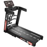 PowerMax Fitness TDA-230M 5HP DC Motorized Multifunction Treadmill with Auto Incline, Max user 140kg, Top speed 12km/hr, Running deck 1200x420mm Foldable machine, LED display, ipad & Mobile holder