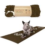 My Doggy Place - Ultra Absorbent Microfiber Dog Door Mat, Durable, Quick Drying, Washable, Prevent Mud Dirt, Keep Your House Clean (Brown w/Paw Print, Hallway Runner) - 8' x 2' Feet