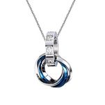 AQUASTREET Tri Rings Stainless Steel With Cz Blue Pendant Necklace/chain for Men and Boys | Gifts for Men | Chain for Men | Chain | Gift for Husband | Pendant for Men | Necklace for Men | Chains