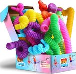 Jumbo & Mini Pop Tubes Toddler Fidget Toys, FunKidz 21Pack Expandable Stretchy Pipe Sensory Tubes, Stocking Stuffers for Kids Learning Gifts Playing Fun for All Ages