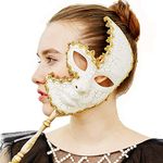 YUFENG Women Hand-held Mask, Venetian Costume Masquerade Mask on Stick