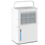 GiantexUK 12L/Day Dehumidifier, Low Energy Dehumidifier with 3 Model, Digital Display, Drain Hose, Auto Defrost, 2.1L Water Tank & 24H Timer, Portable Dehumidifier for Home Basement Office