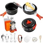 16pcs Camping Cookware Mess Kit, No