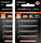 Panasonic BK-3HCCE/8BN Eneloop(Up to 2550 mAH) Pro AA high Capacity Ni-MH Pre-Charged Rechargeable Batteries, 8-Battery Pack