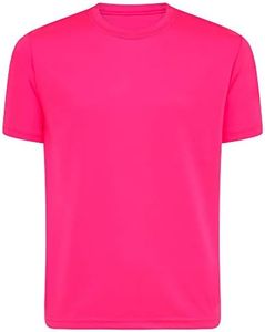 Opna Youth Boys Dri Fit Athletic T Shirts for Boys & Girls Sports Undershirt – Youth & Teen Sizes, Bright Pink, Medium