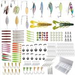 221pcs Bass Fishing Bait Lures, Tackle Box With Tackle Included, Bigmouth&Smallmouth Bass Fishing Lure Kit, Freshwater&Saltwater Bass Fishing, Bass Lures Gift For Men Fishing Lovers