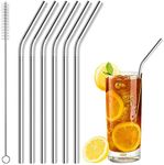 Acerich 6 Pcs Stainless Steel Straws, Reusable Metal Straws for 30 oz & 20 oz Tumblers Cups Mugs Cold Beverage, Free Cleaning Brush Included