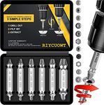 Gifts for Men, 6Pcs Titanium Damaged Screw Extractor Set - Remover for Stripped Head Screws Nuts & Bolts Drill Bit Tools for Easy Removal of Rusty & Broken Hardware High Speed Steel Superb Gift