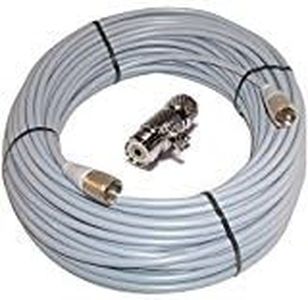 100 ft RG8X COAX CABLE CB / Ham Radio Workman 8X-100-PL-PL /W Lightning Arrestor