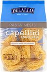 DeLallo Capellini Egg Pasta Nests, Angel Hair Long-Cut Pasta, 8.8oz Bag, 4-Pack