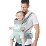 YSSKTC Baby Carrier Ergonomic Infant Carrier with Hip Seat Kangaroo Bag Soft Baby Carrier Newborn to Toddler 7-66lbs Front and Back Baby Holder Carrier for Men Dad Mom