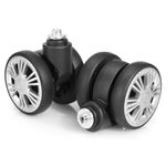 Volein 2 Pcs Universal Suitcase Wheels Replacement, 55mm Wear Resistant Luggage Replacement Wheels with Bearings Replacement Wheels kit for Most Suitcase DIY Repairs(Sliver)