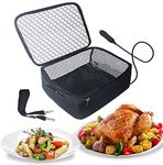 Portable Oven Personal Food Warmer for Prepared Meals Lunch Warmer Reheating at Work for Driving, Food Warmer with Lunch Bag for Car 12V (Black)