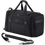 AGLAUS Tourenne 45L Travel Duffel Bag Foldable Weekender Sport Gym Duffle Carry On Luggage with shoe compartment wear/tear resistant water repellent 1680D Ballistic polyester - Black, Black, 45L, Foldable Duffel Bag With Water Repellent 1680d Ballistic Polyester Fabric