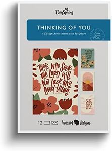 DaySpring - Thinking of You Greeting Cards - 4 Katygirl Design Assortment with Scripture - 12 Thinking of You Boxed Cards & Envelopes (U1207)