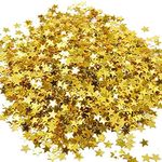 KOMBIUDA 6000 pcs Glitter Star Metallic Foil Stars for Party Wedding Festival Decorations Craft Table Décor Golden