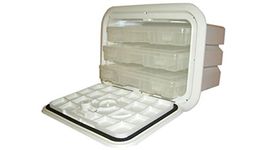 T-H Marine Tackle Center Trays | Boat Fishing Tackle Storage Hatch with 3 Trays | 11" x 15", Polar White