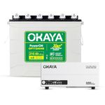 Okaya Inverter with Battery Combo for Home,Office & Shops | ATSW 1700 12V Pure Sine Wave Inverter 1450VA with 36 Months Warranty & OPTT24048 210Ah XBD+ Certified TT Battery with 48 Months Warranty
